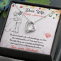 Dear Wife Happy Anniversary - Double Hearts - Love Your Husband, White Gold Name Necklace, anniversary necklace for wife, Anniversary Gift For Wife from Husband, Romantic Neckless for wifey