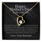 To My Loving Wife Mother's Day Necklace - Happy Mother's day Gift for her - Romantic message card for wife - Love knot - Wife Gift from husband