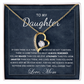 To My Daughter Necklace From Best Mom With Heartfelt Message, Daughter Birthday Present From Mama, Jewelry Gifts For Graduation for Her From Mom or Daddy, 14K Pendant Forever Love Necklace