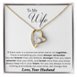 Perfect Gift for Wife - Diamond Heart Necklace - to My Wife Necklace With Message Card -  Anniversary Gift for Wife - Friendship Necklaces -  Customize Couple Necklace - Couple Necklace Set