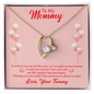 To My Mommy Love Your Tommy Necklace, Mom To Be Gift - Pregnancy Gifts for Expecting New Mom to Be, Forever Love Necklace Cute Gifts for Women Mommy New Mother First Time Mom Maternity Presents Mothers Day Christmas Jewellery Ideas