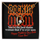 Rockin' Mom You're The Best Damn Woman That I've Ever Seen - Happy Mother's Day - Couple Necklace Set - Friendship Necklaces - Customize Couple Necklace - To My Wife Necklace From Husband - Personalized Wife Necklace Gift