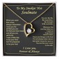 Gift For Your Soulmate - You Are My Inspiration - Love Knot - Valentines Day Gifts For Wife -  Wife Birthday Gift - Anniversary Gift For Wife from Husband - White Gold Name Necklace - Anniversary Gift For Wife