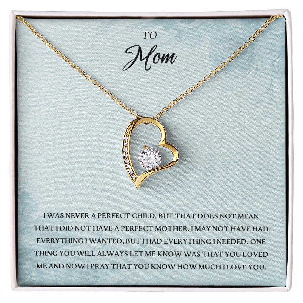 To Mom Forever Love Necklace Gift From Daughter Son, Christmas Birthday Present, 2026 Mothers Day Gift Ideas, Jewelry for Her, Motivational Card Necklace for Mommy