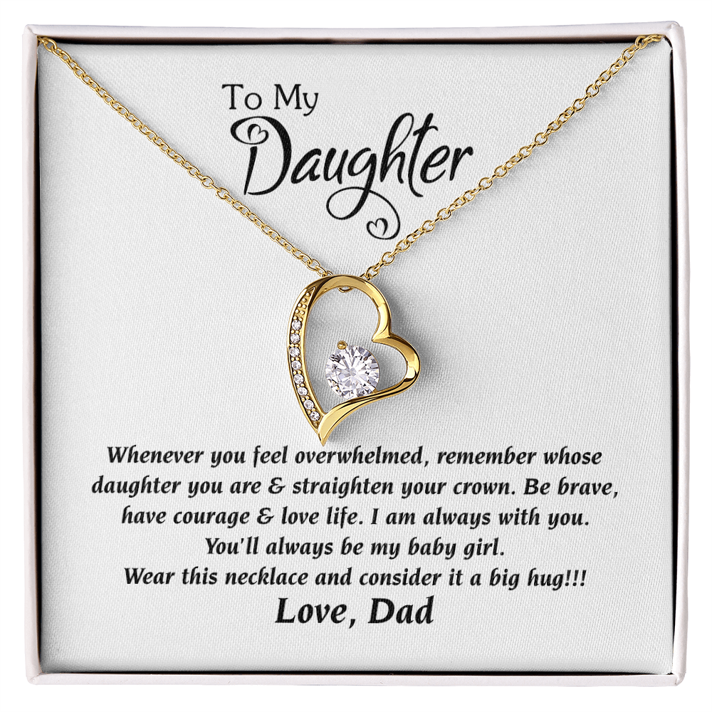 Daughter Necklace From Dad Forever Love Necklace, Sweet Gift for Daughter Birthday Jewelry Inspirational Quotes