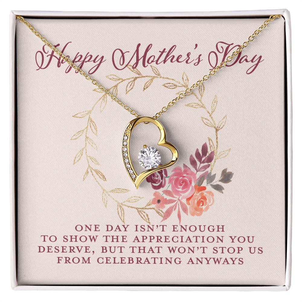 Mothers Day Gifts For Mom From Son Daughter Floral Necklace for Mommy, Motivational Card Jewelry Gift for Her, 2026 Christmas Birthday Present