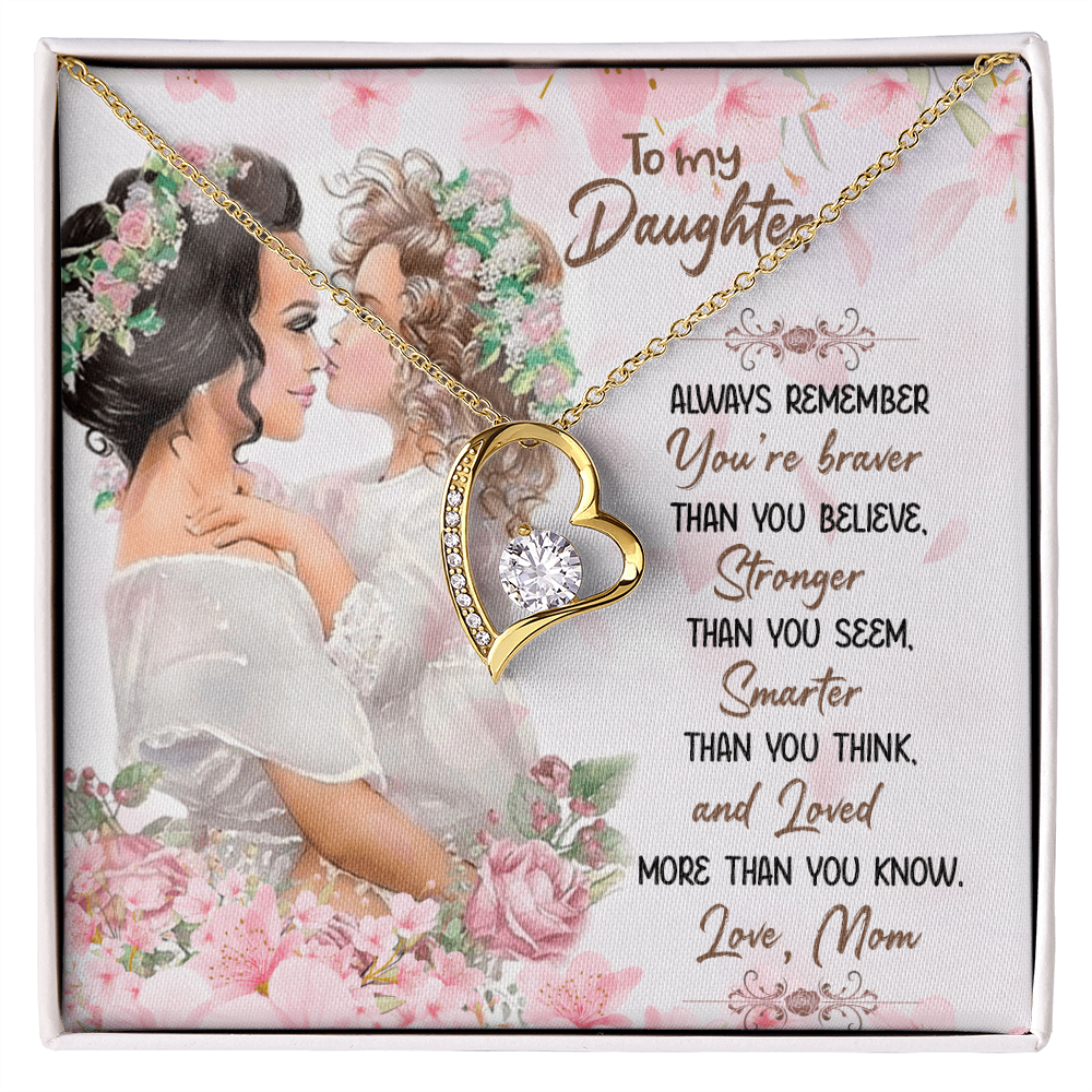 To My Daughter Forever Love Necklace, Birthday Christmas Gift for Daughter, meaningful Jewelry From Mom Parents