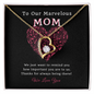 To Our Marvelous Mom Necklace, Mothers Day Gifts For Mom From Son Daughter Mom Necklace For Women New Mom Gifts Birthday Christmas Gifts With Heartfelt Message & Lighted Box
