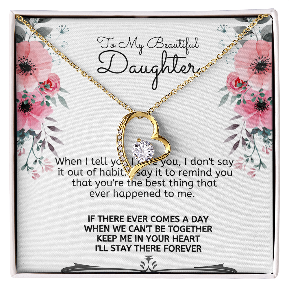 To My Beautiful Daughter Meaningful Message Card Jewelry Box Gift for Daughter's Birthday Graduation 2026, Thoughtful for Her from Mom, Elegant Necklaces with Sentimental Message