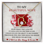 To My Beautiful Wife Never Forget That I Love You - I Will Love You Always & Forever - To My Wife Necklace - Valentines Day Gifts for Wife - Necklace for Wife