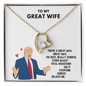 Love knot Pendant Necklace - Couple Necklace Set - Elegant Style Clavicle Necklace For Wife Girlfriend Valentine's Day - Message Card for wife