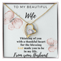 Gift for Wife From Husband - To My Beautiful Wife - Love From Your Husband - wife gift from  future husband - Anniversary Gift For Wife - Wife Birthday Surprise - Neckless Gift with sweet message - Romantic Gift for her