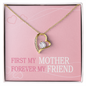First My Mother Forever My Friend Forever Love Necklace, Mother Gift Mother's Day Gift for Mom from Daughter Son Kids, Birthday Gift Jewelry with Message Card and Gift Box