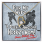 Puckin' Awesome Hockey Mom - Happy Mothers Day - I Love You! - White Gold Name Necklace - to My Wife Necklace - Valentines Day Gifts for Wife - Customize Couple Necklace - Valentine's Day Gift