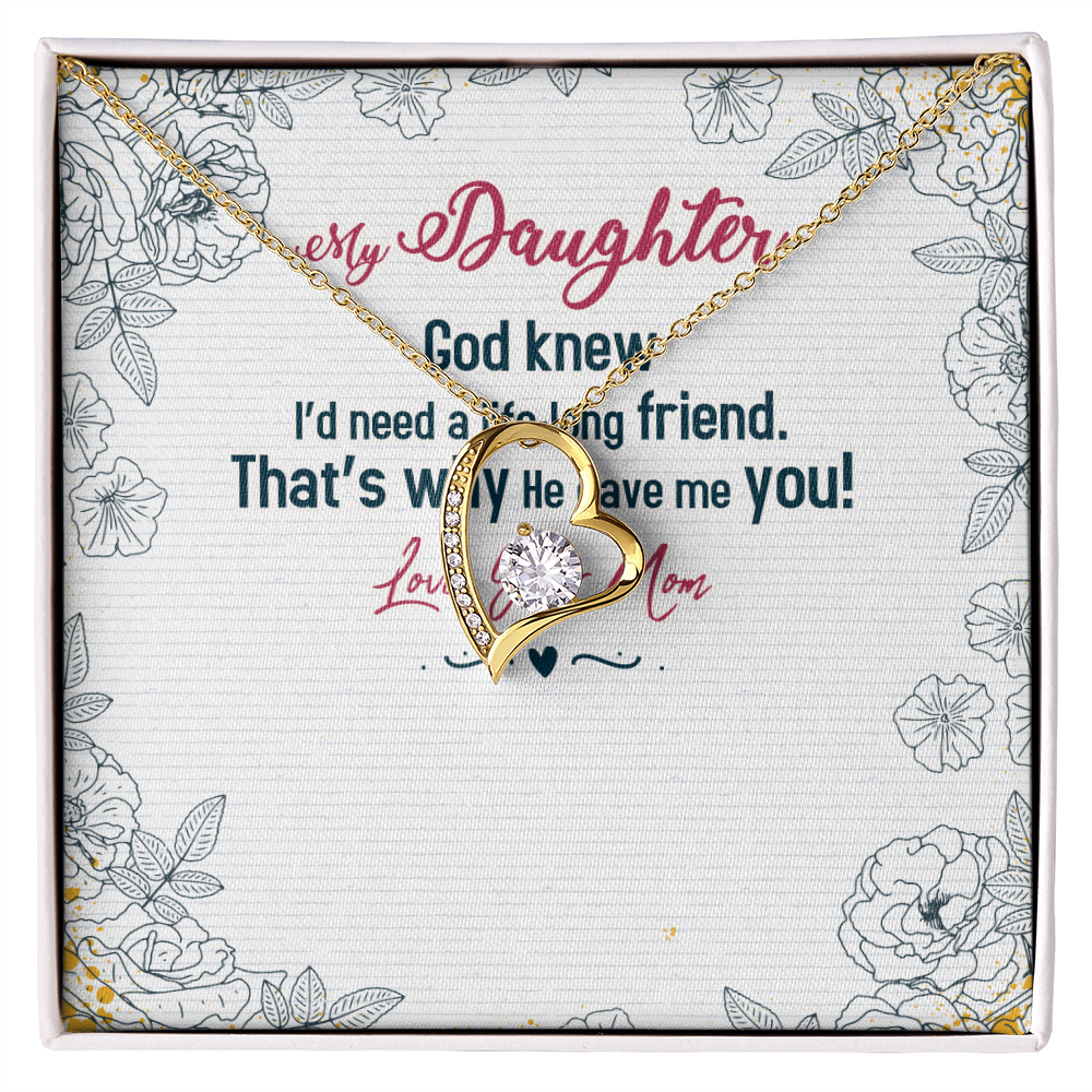 Daughter Necklace From Dad Mom – Forever Love Necklace – Sweet Gift for Daughter Birthday Graduation