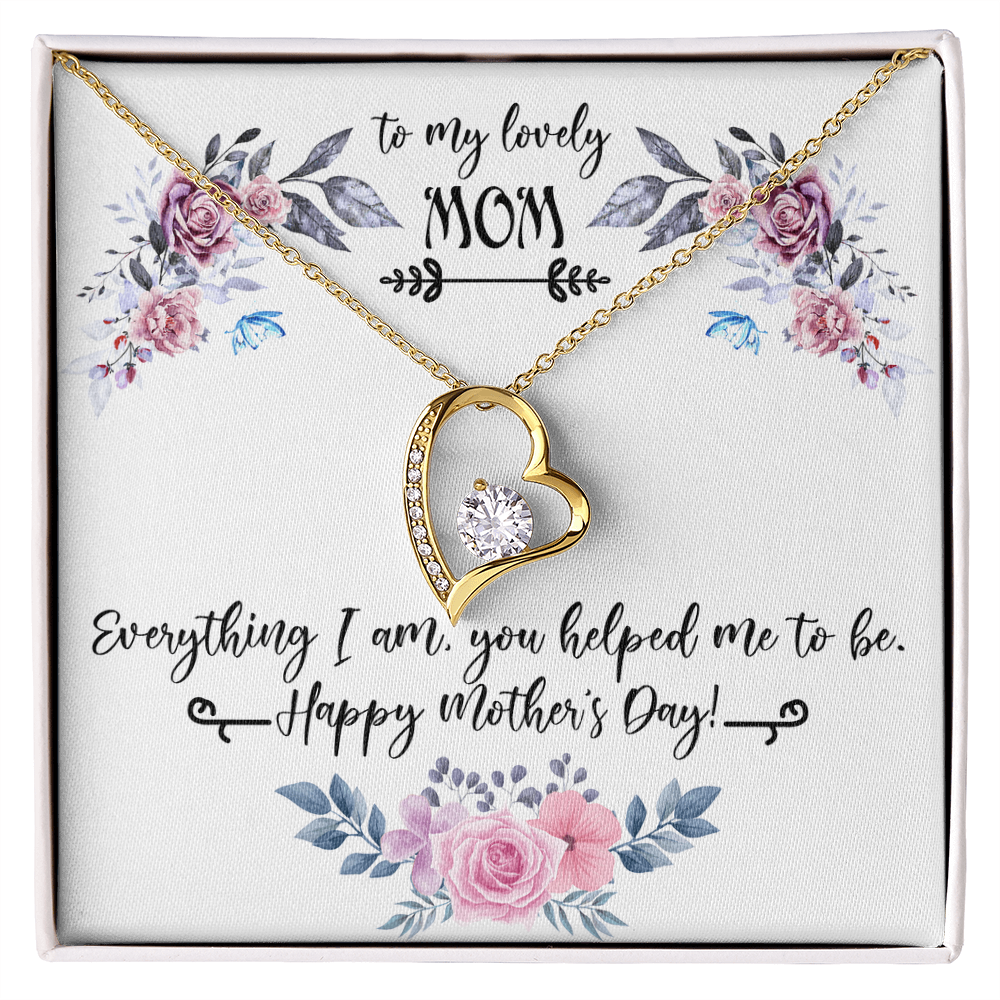To My Lovely Mom Necklace Gift from Daughter, Birthday Gift Card Necklace From Son, Mothers Day Jewelry for Her Mommy Christmas Floral