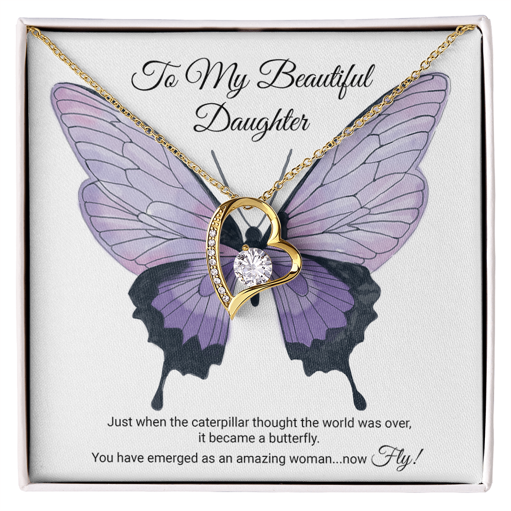 To My Daughter Meaningful Message Card Jewelry Gift for Daughter's Birthday 2026 or Graduation, Thoughtful for Her from Mom, Elegant Necklaces with Sentimental Message