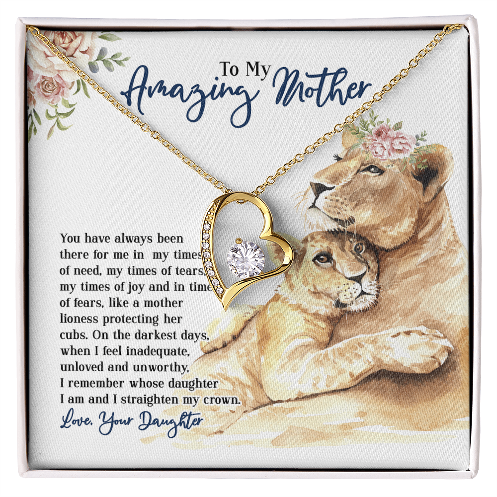 To My Amazing Mother, Mothers Day Gift Ideas, Jewelry for Her, Motivational Card Necklace for Wife From Daughter Christmas Birthday Present