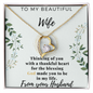 To My Beautiful Wife - Love From Your Husband - Gift for Wife From Husband - Arabic Love Necklace - Love Pendant Necklace - Gift for Wife With Sweet Message Card