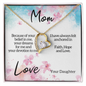 Mom Necklace, Mother Necklace, Jewelry for Mom, Birthday Gifts for Mom, Gift from Daughter, Mother's Day Gift, Gifts for Women, Mother Gifts, Appreciation Mom Jewelry Necklace with Sentimental Message Card Present (To My Loving Mom, Forever Love Necklace)