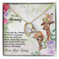To My Mommy From Your Tummy Ryan Giraffe - To My Mom Necklace - Mother's Day Gift -  Love Message Gift for Mother -  14K White Gold 18K Yellow Gold Plating Saying Birthday Heart Necklace