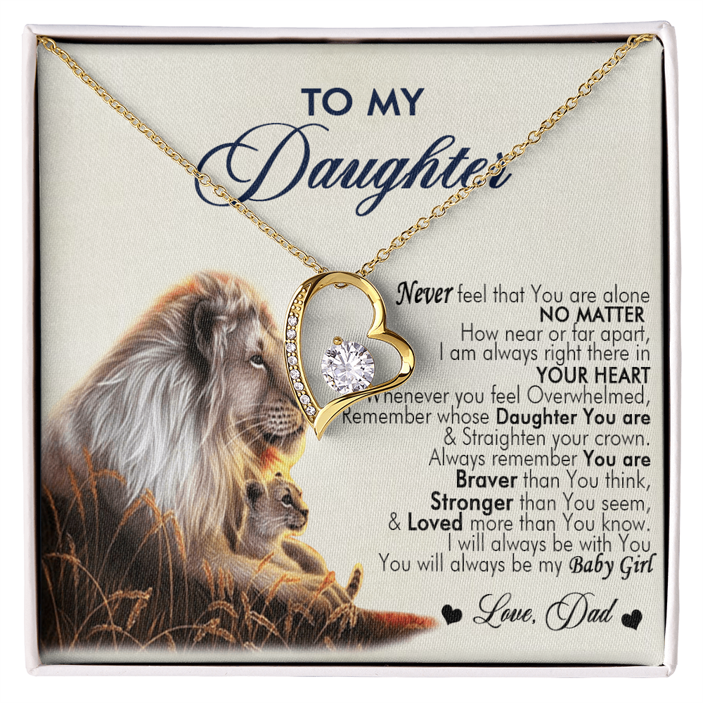 To My Daughter Necklace From Dad With Heartfelt Message, Girl Birthday Present From Daday, Jewelry Gifts for Her Christmas Gift Ideas 2026 Elegant Necklaces with Sentimental Message