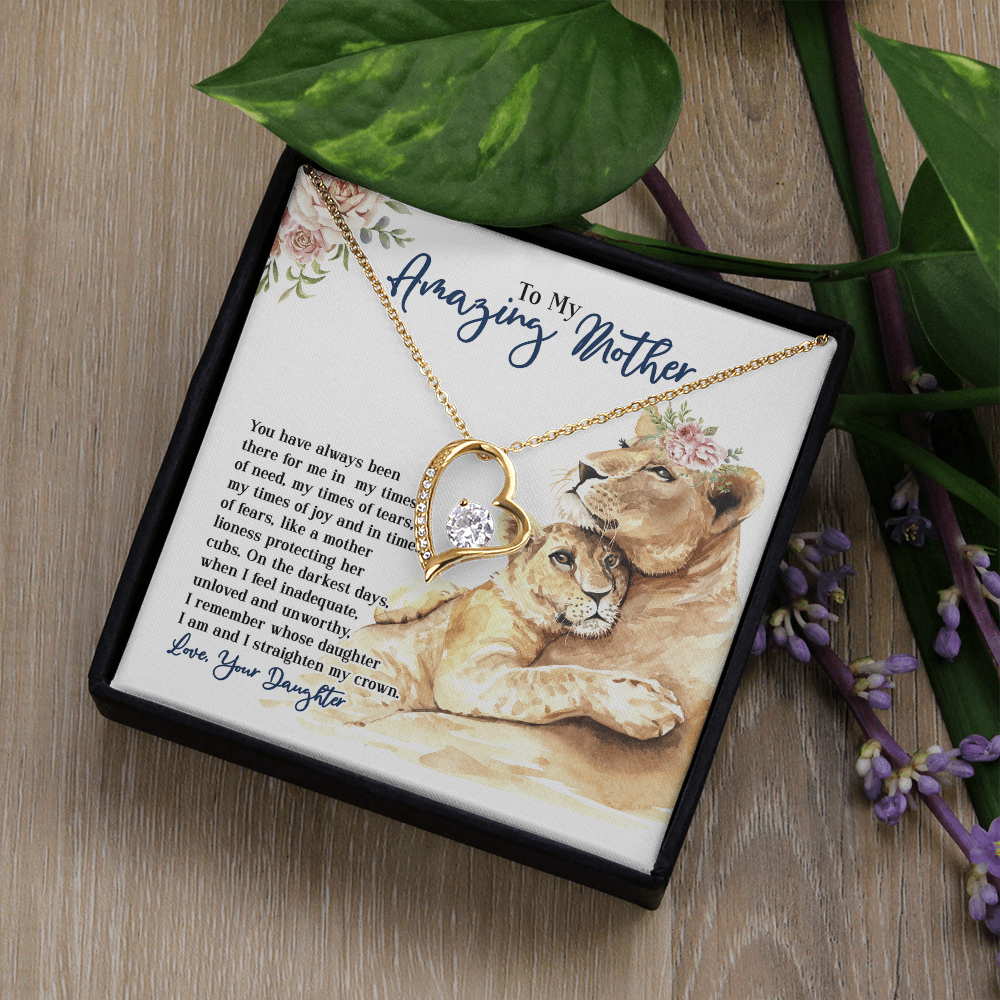 To My Amazing Mother, Mothers Day Gift Ideas, Jewelry for Her, Motivational Card Necklace for Wife From Daughter Christmas Birthday Present