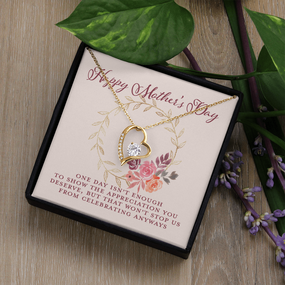 Mothers Day Gifts For Mom From Son Daughter Floral Necklace for Mommy, Motivational Card Jewelry Gift for Her, 2026 Christmas Birthday Present