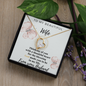 Gift for Wife From Husband - To My Beautiful Wife - Love From Your Husband -  White Gold Name Necklace - Wife Birthday Surprise - To My Wife Necklace With Message Card - Golden colour Neckless for Beloved wife