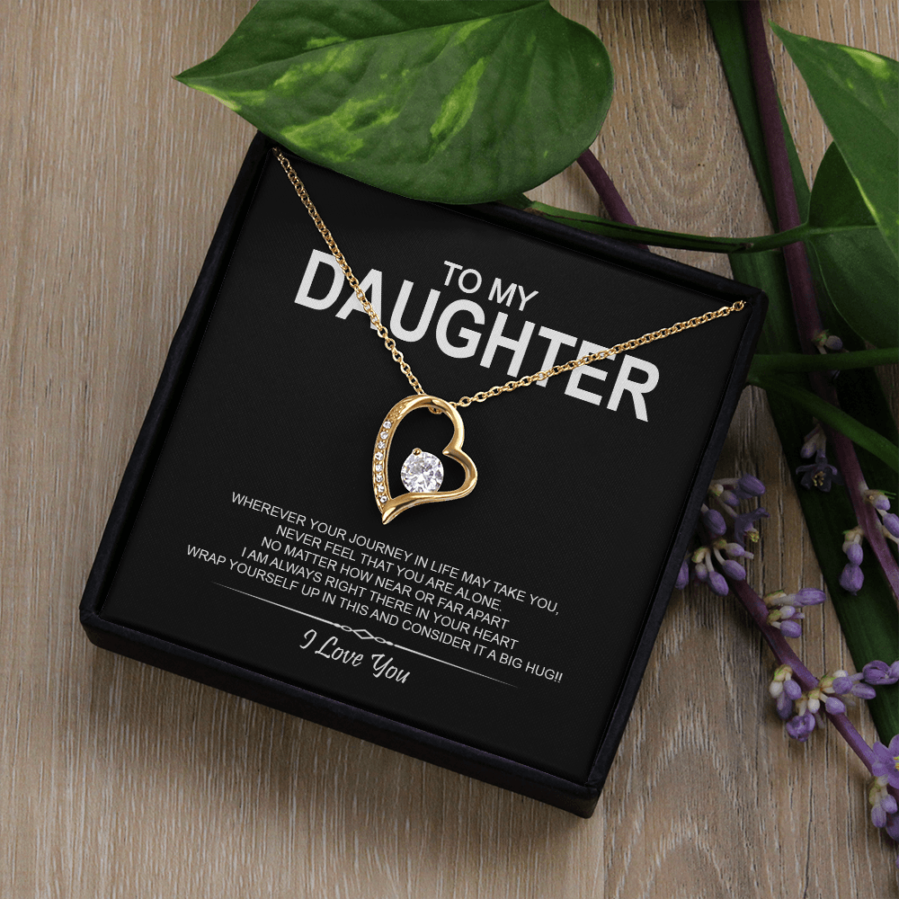 To My Daughter Meaningful Message Card Jewelry Gift for Daughter's Birthday 2026 or Graduation, Thoughtful for Her from Mom Dad Mama Papa Daddy Mommy, Elegant Necklaces with Sentimental Message