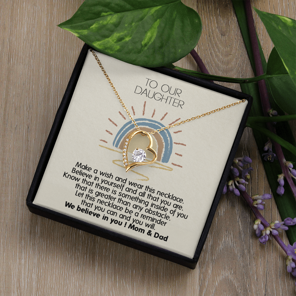 To Our Daughter Necklace From Mom With Heartfelt Message & Elegant Box Gifts From Dad, Beautiful Jewelry Gift On Graduation Birthday 2026