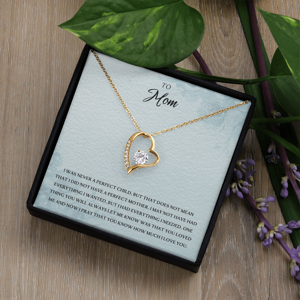 To Mom Forever Love Necklace Gift From Daughter Son, Christmas Birthday Present, 2026 Mothers Day Gift Ideas, Jewelry for Her, Motivational Card Necklace for Mommy
