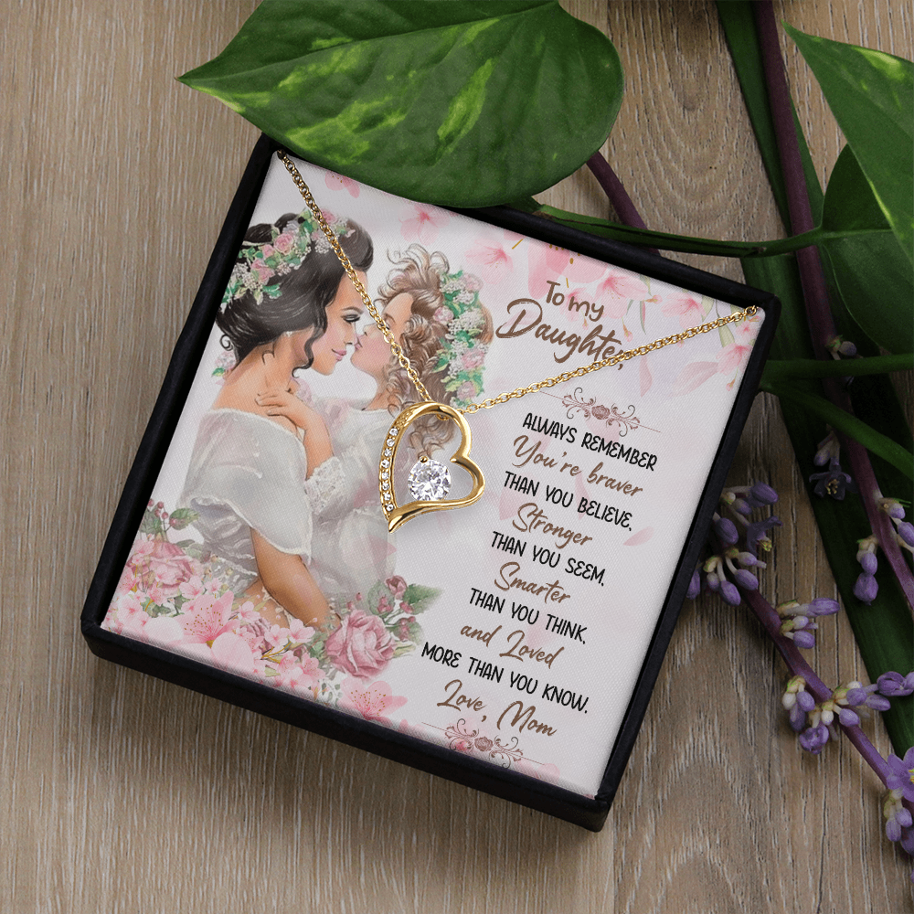 To My Daughter Forever Love Necklace, Birthday Christmas Gift for Daughter, meaningful Jewelry From Mom Parents