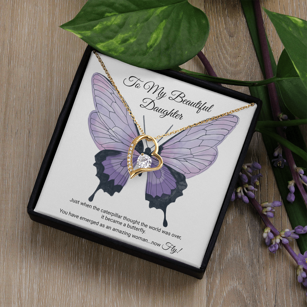 To My Daughter Meaningful Message Card Jewelry Gift for Daughter's Birthday 2026 or Graduation, Thoughtful for Her from Mom, Elegant Necklaces with Sentimental Message
