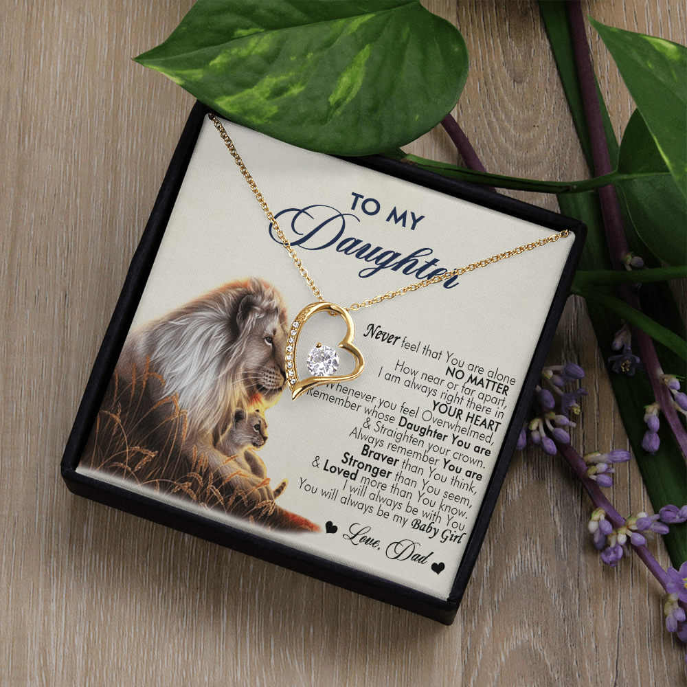To My Daughter Necklace From Dad With Heartfelt Message, Girl Birthday Present From Daday, Jewelry Gifts for Her Christmas Gift Ideas 2026 Elegant Necklaces with Sentimental Message