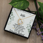 To My Beautiful Wife - Love From Your Husband - Gift for Wife From Husband - Arabic Love Necklace - Love Pendant Necklace - Gift for Wife With Sweet Message Card