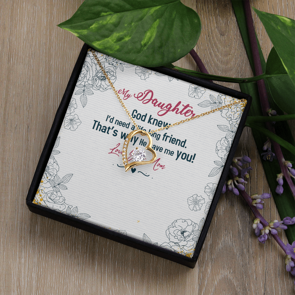 Daughter Necklace From Dad Mom – Forever Love Necklace – Sweet Gift for Daughter Birthday Graduation