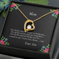 Mom Love Your Son Gifts, Mom Gifts Jewelry Mothers Anniversary Jewelry Gifts for Women Birthday Unique Necklace, Mom Necklace For Women New Mom Gifts Birthday Christmas Gifts With Heartfelt Message & Lighted Box