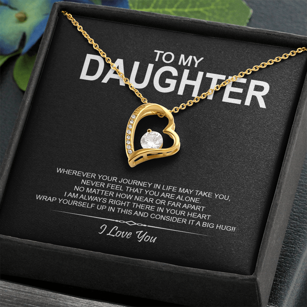 To My Daughter Meaningful Message Card Jewelry Gift for Daughter's Birthday 2026 or Graduation, Thoughtful for Her from Mom Dad Mama Papa Daddy Mommy, Elegant Necklaces with Sentimental Message