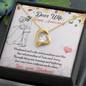 Dear Wife Happy Anniversary - Double Hearts - Love Your Husband, White Gold Name Necklace, anniversary necklace for wife, Anniversary Gift For Wife from Husband, Romantic Neckless for wifey