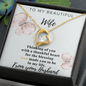 Gift for Wife From Husband - To My Beautiful Wife - Love From Your Husband -  White Gold Name Necklace - Wife Birthday Surprise - To My Wife Necklace With Message Card - Golden colour Neckless for Beloved wife