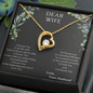 Valentines Day Gifts For Wife, Wife Birthday Gift, Anniversary Gift For Wife from Husband,Dear Wife A special necklace to warm her heart - Love Your Husband, Gold Woman Name Jewelry
