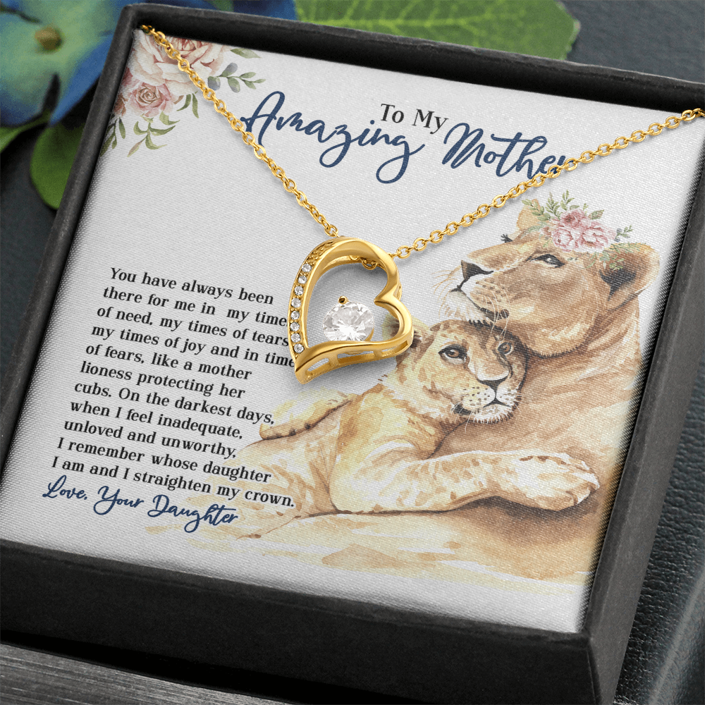 To My Amazing Mother, Mothers Day Gift Ideas, Jewelry for Her, Motivational Card Necklace for Wife From Daughter Christmas Birthday Present