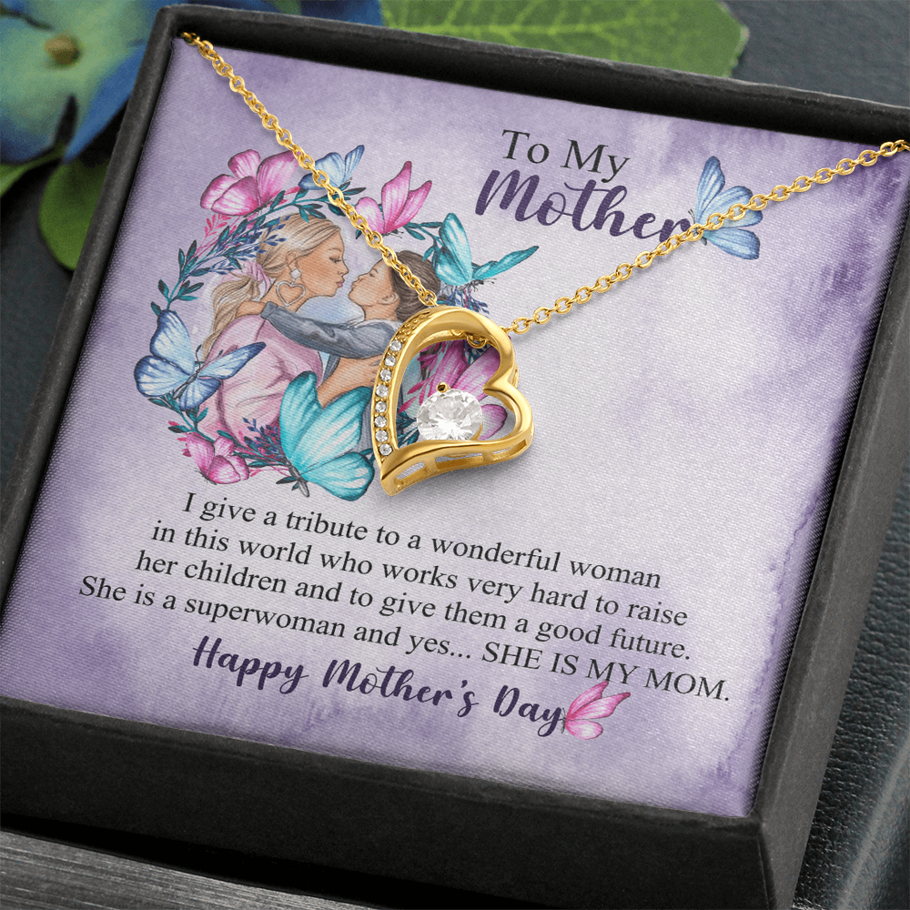 Mom Necklace Gift from Daughter, Birthday Gift Card Necklace From Son, Unique Personalized Gift for Mommy, Mothers Day Jewelry for Her