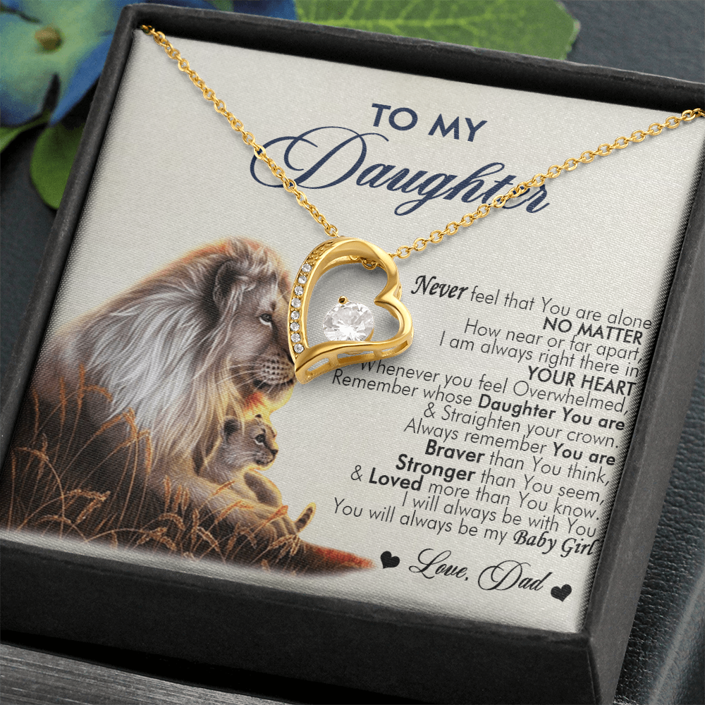To My Daughter Necklace From Dad With Heartfelt Message, Girl Birthday Present From Daday, Jewelry Gifts for Her Christmas Gift Ideas 2026 Elegant Necklaces with Sentimental Message