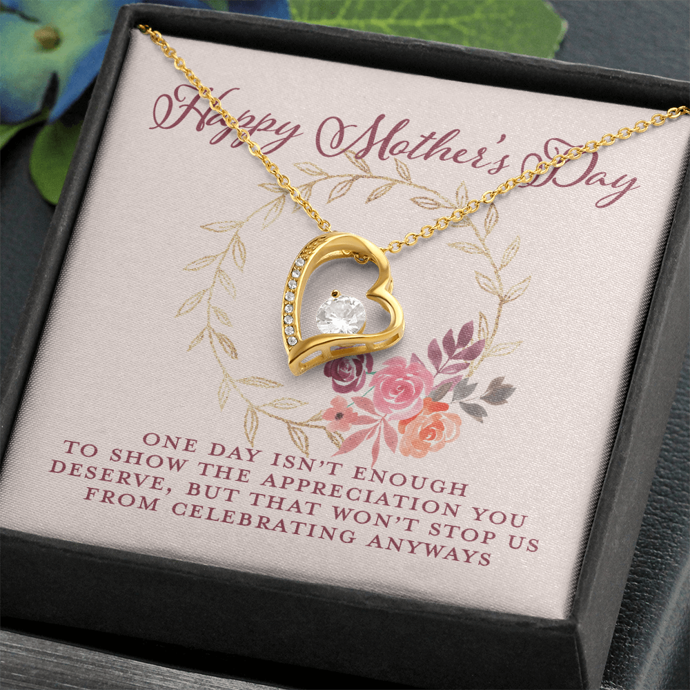 Mothers Day Gifts For Mom From Son Daughter Floral Necklace for Mommy, Motivational Card Jewelry Gift for Her, 2026 Christmas Birthday Present