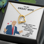 Love knot Pendant Necklace - Couple Necklace Set - Elegant Style Clavicle Necklace For Wife Girlfriend Valentine's Day - Message Card for wife