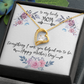 To My Lovely Mom Necklace Gift from Daughter, Birthday Gift Card Necklace From Son, Mothers Day Jewelry for Her Mommy Christmas Floral
