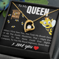 To My Queen - Forever Love Necklace - To My Queen bee - To My Wife Necklace Anniversary Gift For Wife - Birthday Gift For Wife - Gift For Wife - Necklace For Wife - I  love you