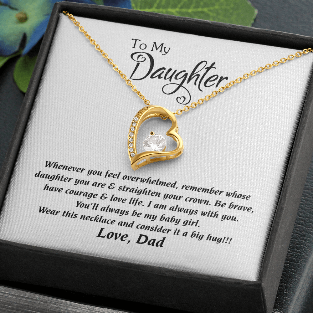 Daughter Necklace From Dad Forever Love Necklace, Sweet Gift for Daughter Birthday Jewelry Inspirational Quotes
